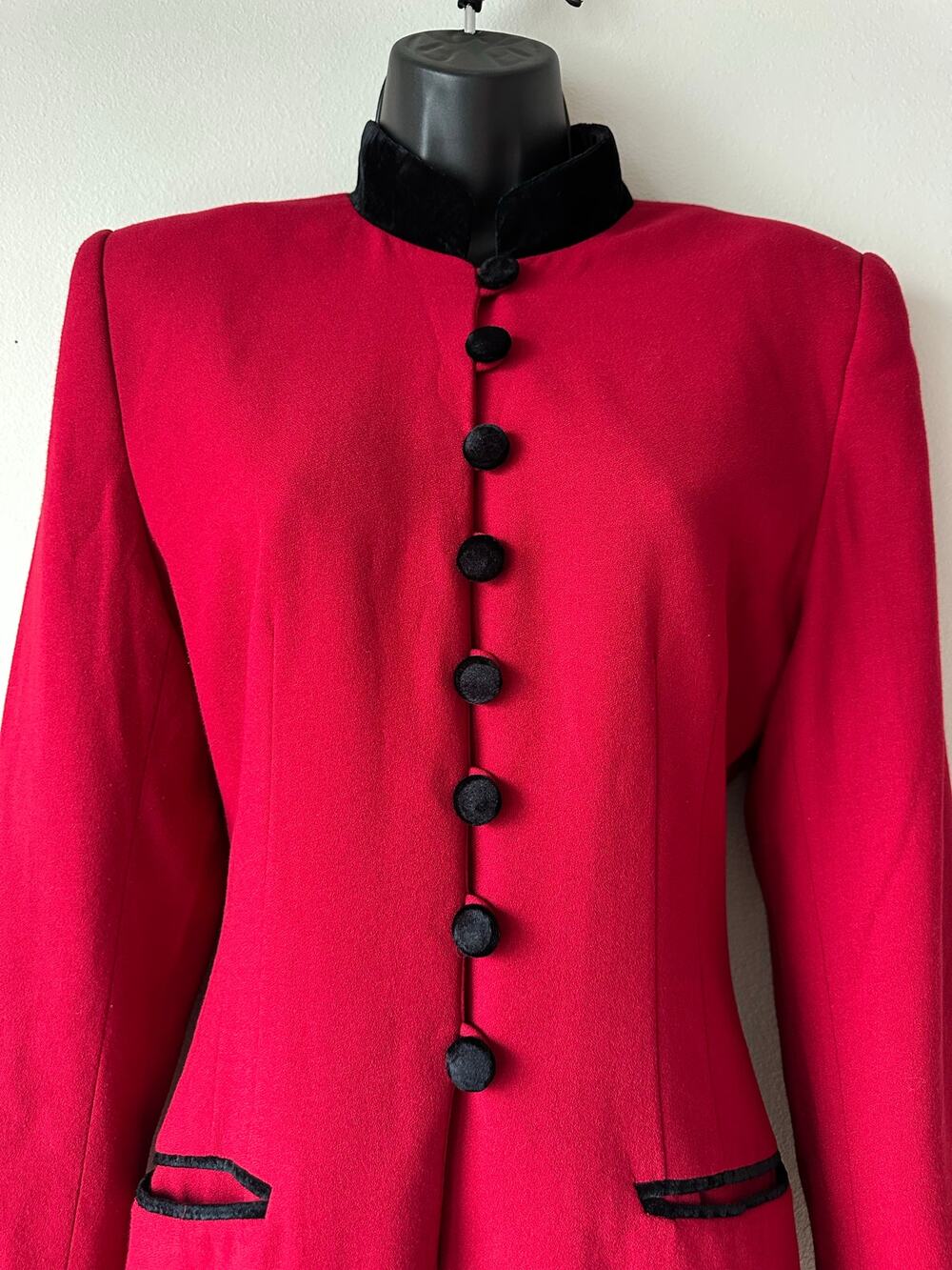 Casual Corner Red Blazer with Black Trim